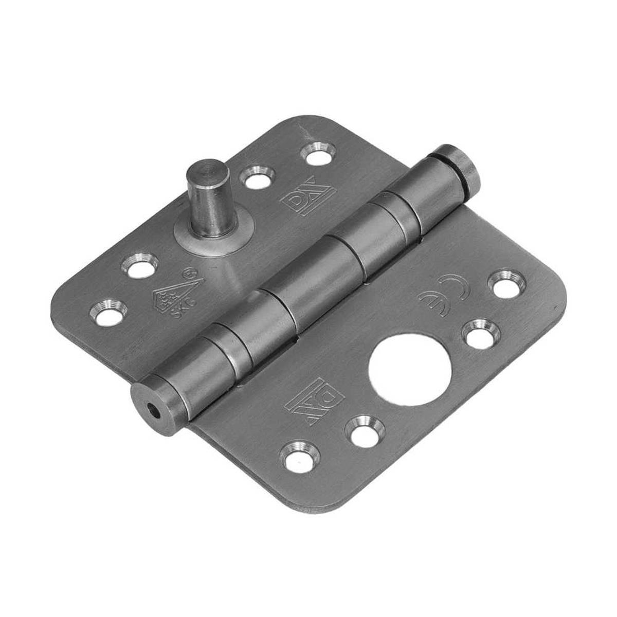 Kogellagerscharnier - 3mm - Ronde hoeken - 89x89mm - RVS pen - RVS Geborsteld - SKG***