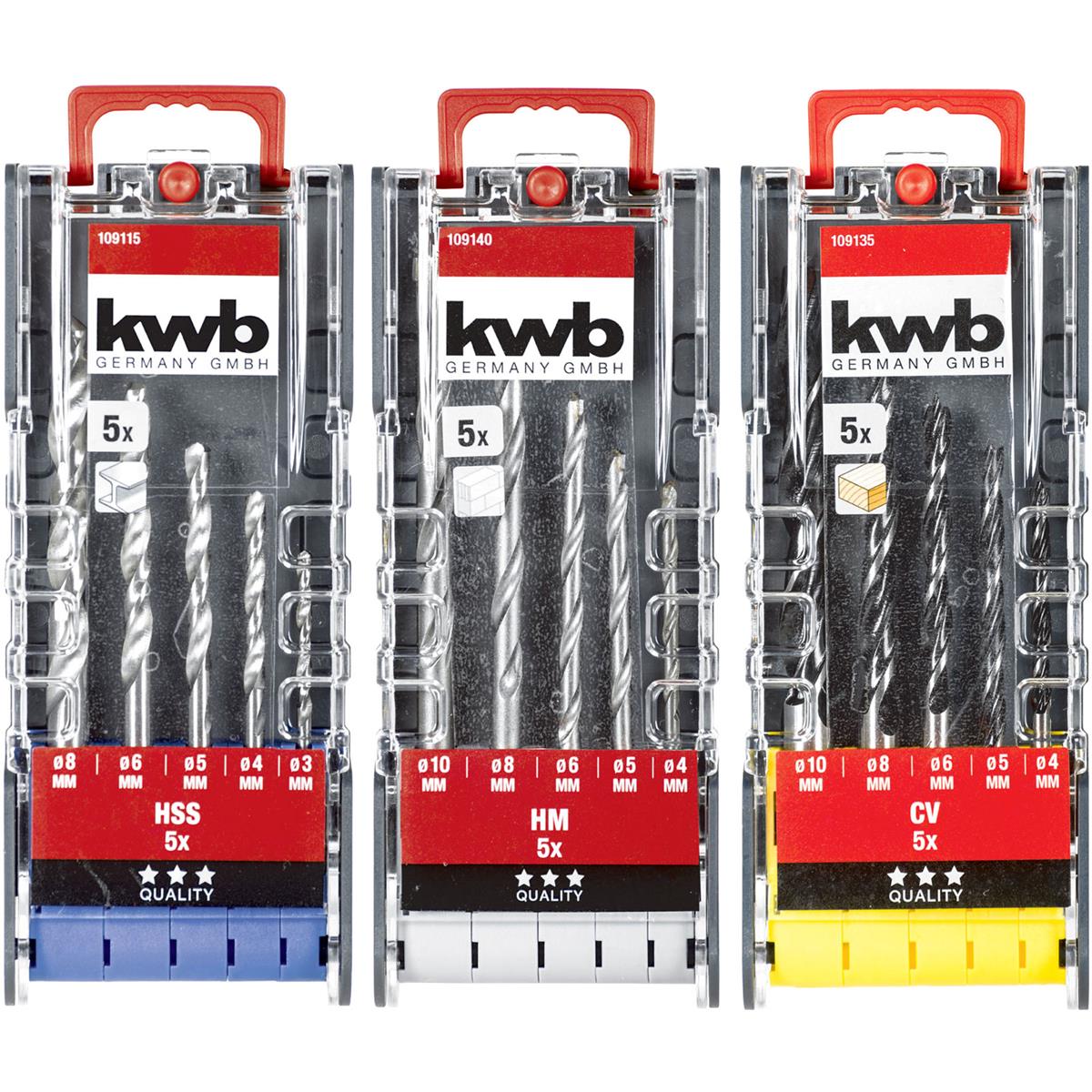 KWB - Powerboxenset - Hout, Steen, Metaal (3 sets) KWB - Powerboxenset - Hout, Steen, Metaal (3 sets)