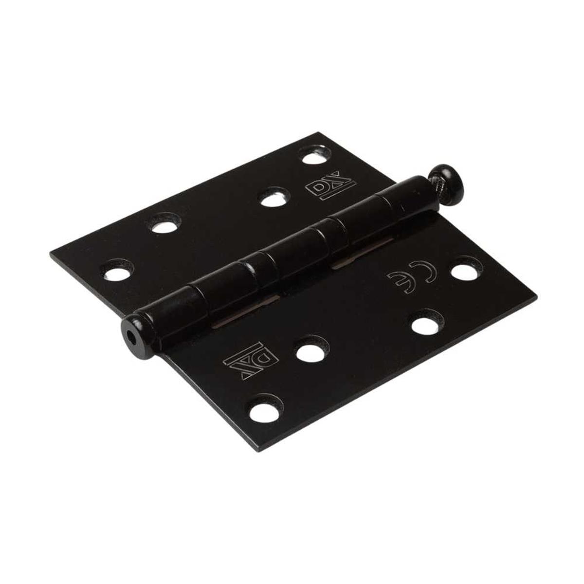 Kogellagerscharnier - Rechte hoeken - 89x89mm - RVS pen - RVS Geborsteld Zwart