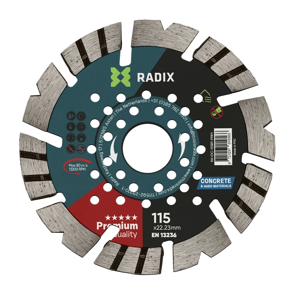 Radix - Diamantschijf voor beton - 115 x 22,23 mm - Premium