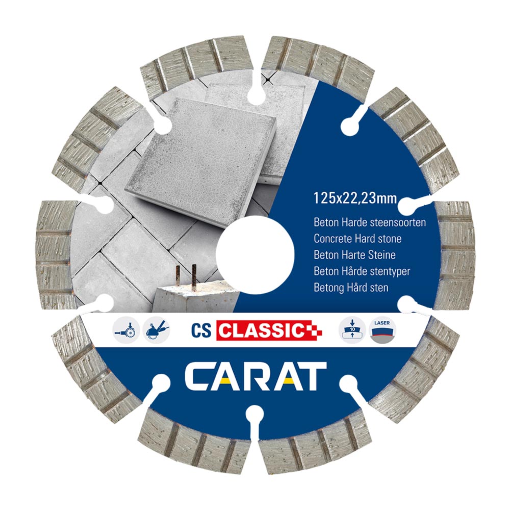 Carat - Diamantzaagblad - Haakse slijper voor beton - Ø125 - Asgat 22.23mm