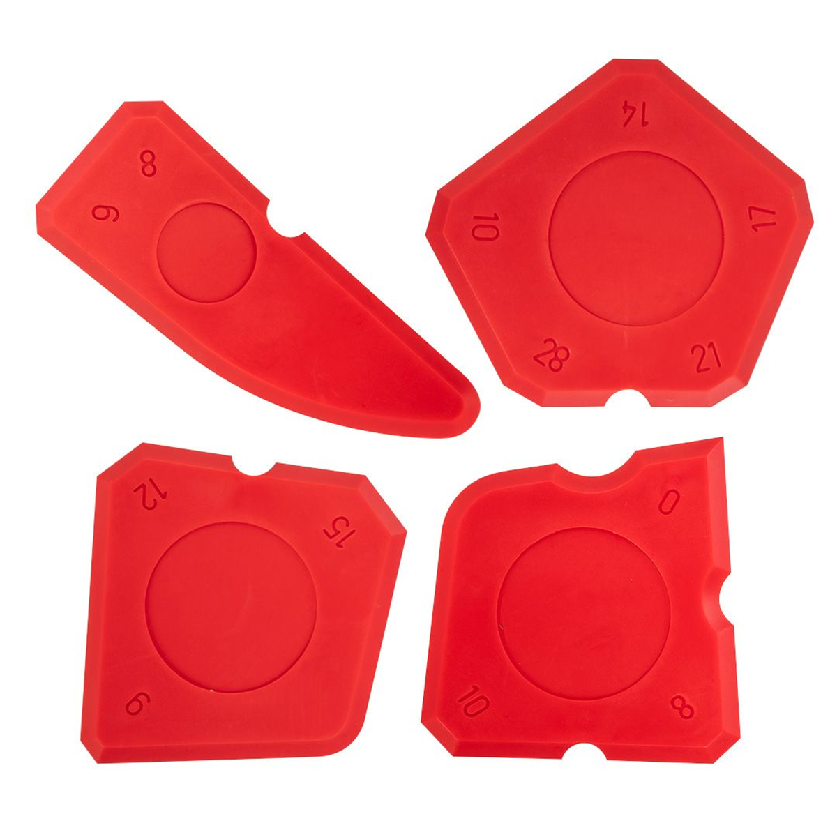 Topex - Kitstrijkerset siliconen - Rood - 4-delig Topex - Kitstrijkerset siliconen - Rood - 4-delig