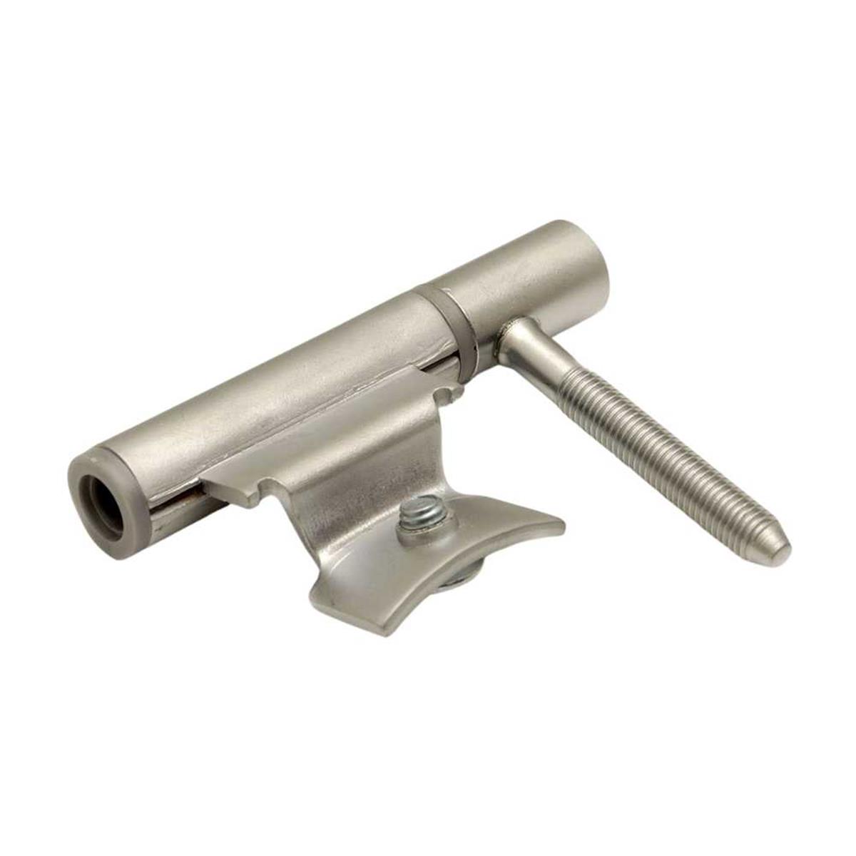 Inboorpaumelle - Ø14mm - Grijze nylon ring - Voor houten deuren en metalen inmetselkozijnen - Staal - Satijn verchroomd