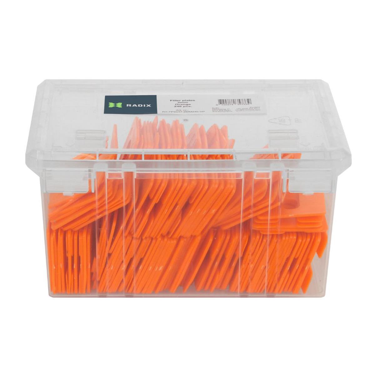 Radix Uitvulplaatjes - 2mm - 50x47mm - Oranje (240 stuks) Volume Verpakking Radix Uitvulplaatjes - 2mm - 50x47mm - Oranje (240 stuks) Volume Verpakking