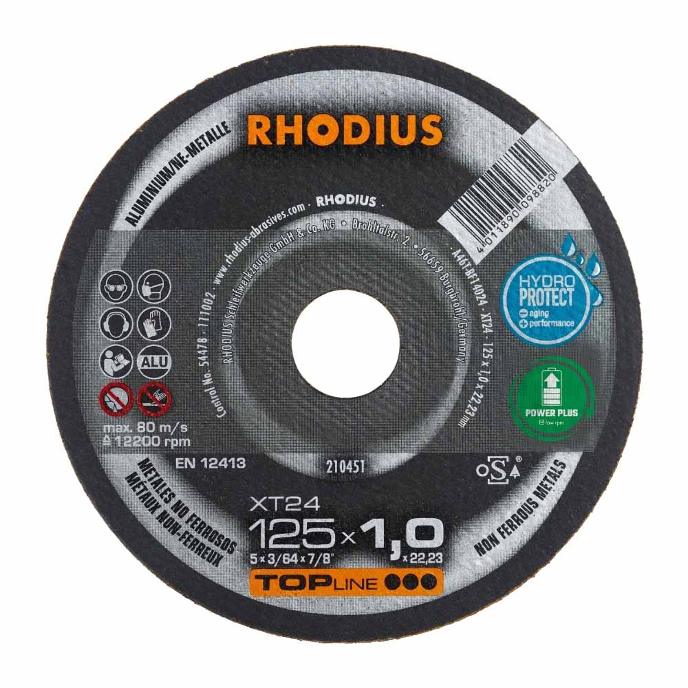 Rhodius - Doorslijpschijf voor aluminium - Premium - 125 x 1,0 x 22,23 mm - XT24 Rhodius - Doorslijpschijf voor aluminium - Premium - 125 x 1,0 x 22,23 mm - XT24
