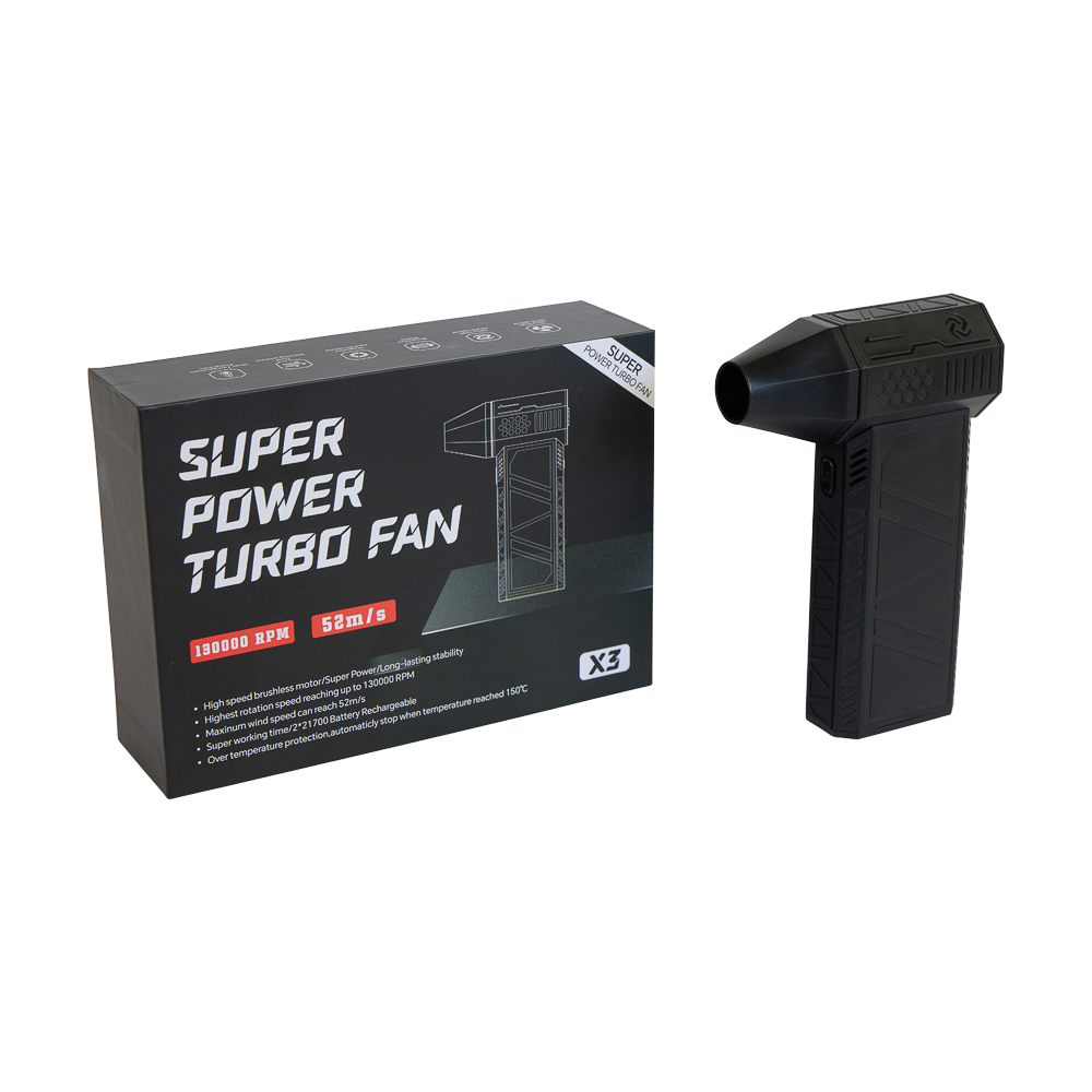 Turboblazer op accu – 130.000 rpm – 52 m/s – 180W