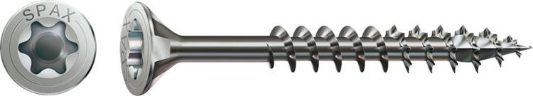 Spax - Spaanplaatschroeven - Torx 30 Platkop - 6 x 160mm - Deeldraad - RVS (100 stuks)