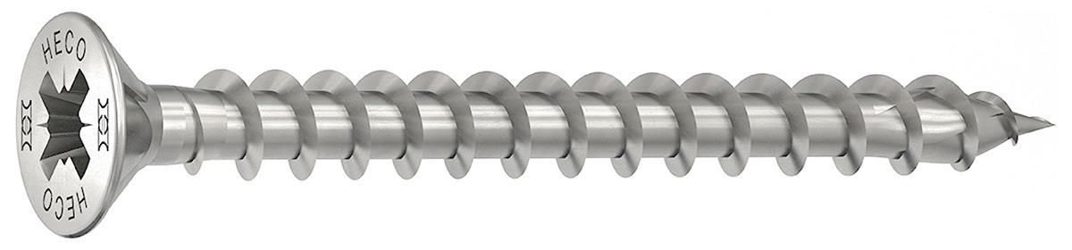 Heco Topix-Plus - RVS A2 Schroeven - Pozidrive platverzonken kop - 4 x50mm - Voldraad (200 stuks)
