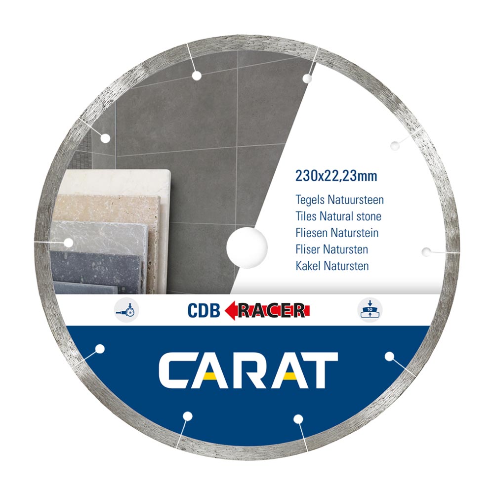 Carat - Diamantzaagblad - Haakse slijper voor tegels en natuursteen - Ø230 - Asgat 22.23mm