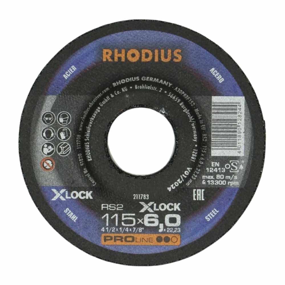 Rhodius - Afbraamschijf voor metaal - Pro - 115 x 6,0 x 22,23 mm - X-Lock RS2 Rhodius - Afbraamschijf voor metaal - Pro - 115 x 6,0 x 22,23 mm - X-Lock RS2