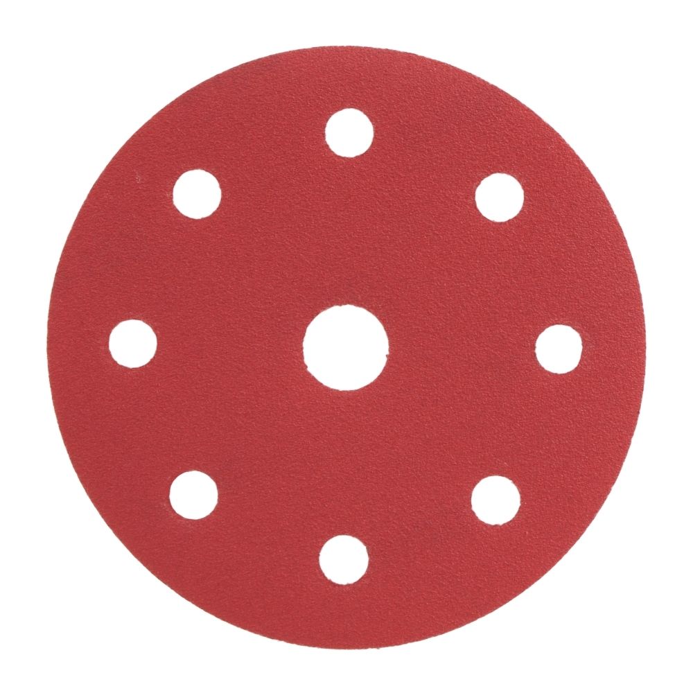 Radix - Schuurschijf - Pro - Klittenband 125 mm - P120 – 9 stofgaten (50 stuks) Radix - Schuurschijf - Pro - Klittenband 125 mm - P120 – 9 stofgaten (50 stuks)