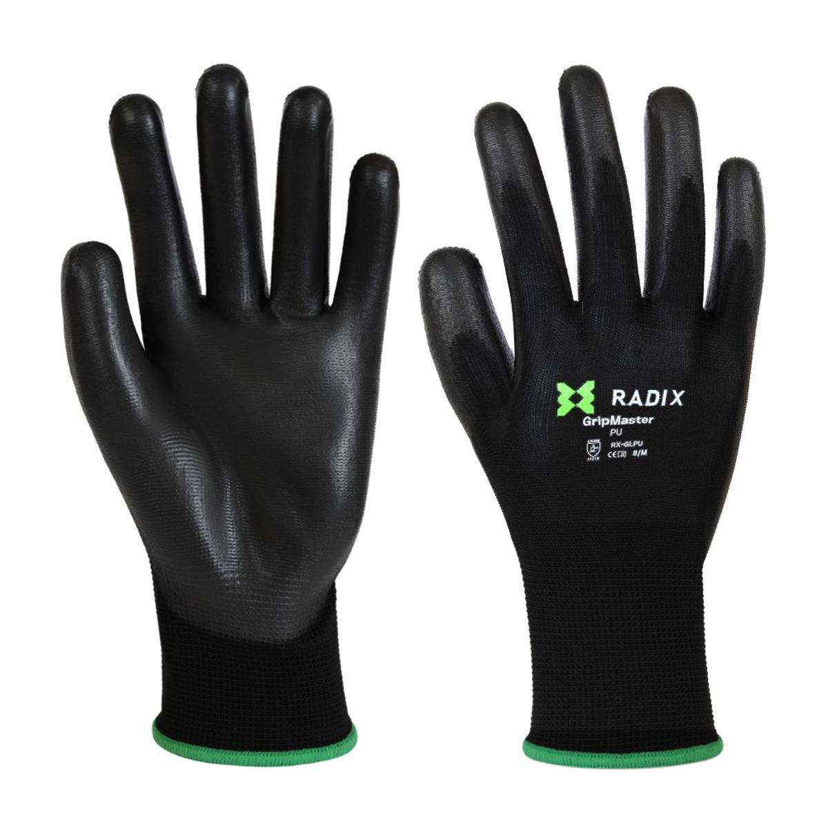 Radix GripMaster - Werkhandschoenen - PU Black - M8 / M Radix GripMaster - Werkhandschoenen - PU Black - M8 / M
