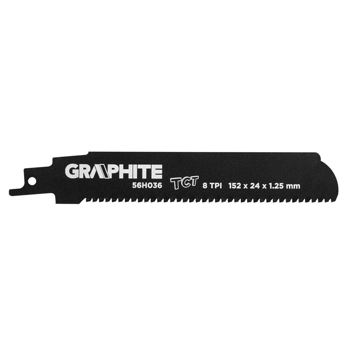 GRAPHITE - Reciprozaagblad - 8 TPI - 152x24x1,25mm (2 stuks) GRAPHITE - Reciprozaagblad - 8 TPI - 152x24x1,25mm (2 stuks)