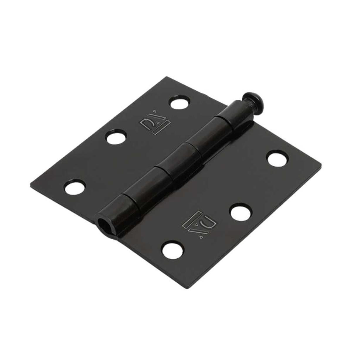 Scharnier - Rechte hoeken - 76x76mm - Losse pen - Staal - Zwart