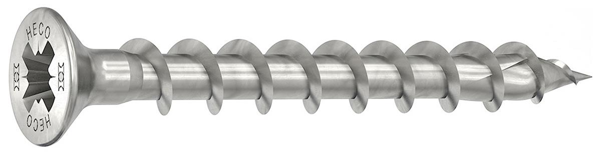 Heco Topix-Plus - RVS A2 Scharnierschroeven - Pozidrive platverzonken kop - 4,5 x40mm - Voldraad (500 stuks)