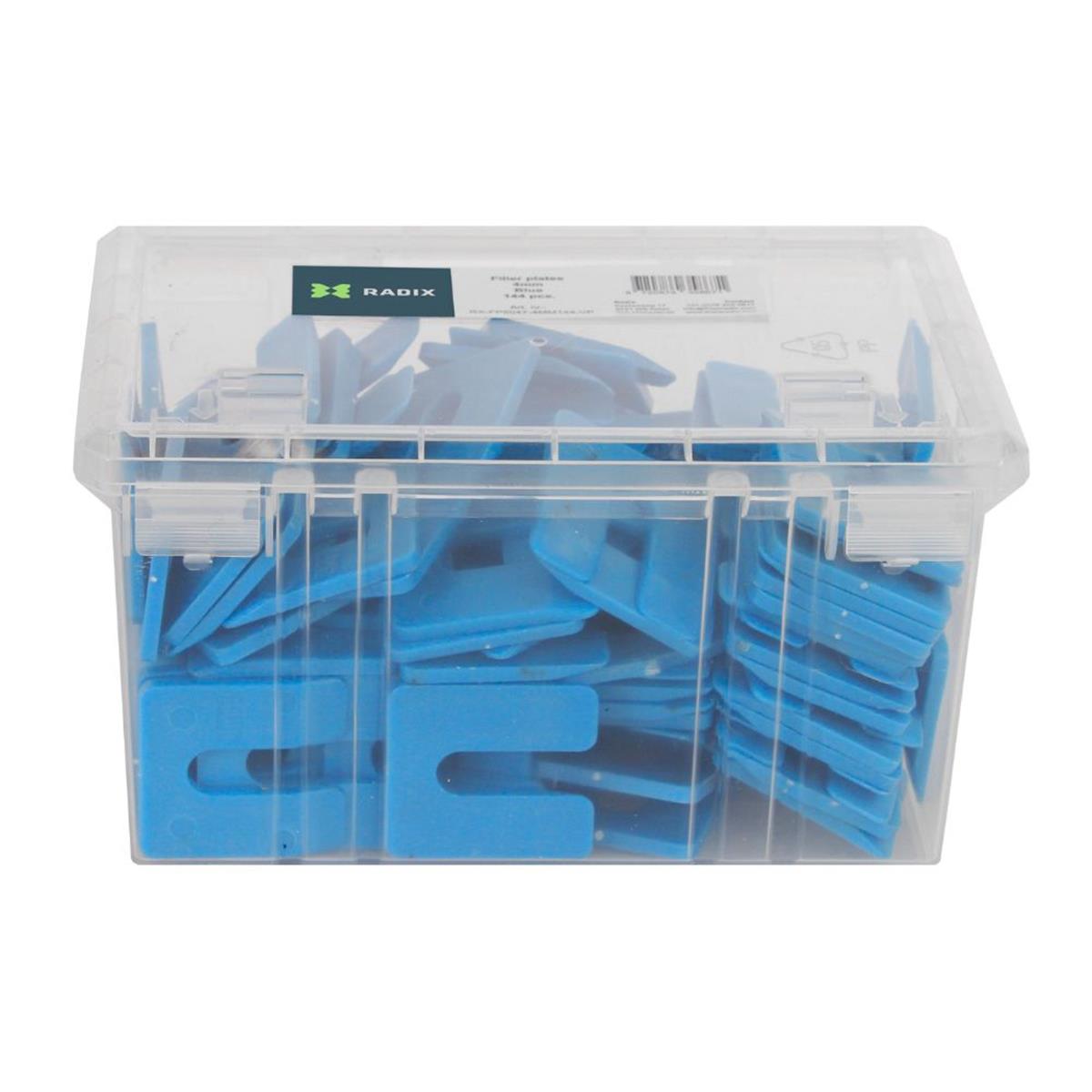 Radix Uitvulplaatjes - 4mm - 50x47mm - Blauw (144 stuks) Volume Verpakking Radix Uitvulplaatjes - 4mm - 50x47mm - Blauw (144 stuks) Volume Verpakking