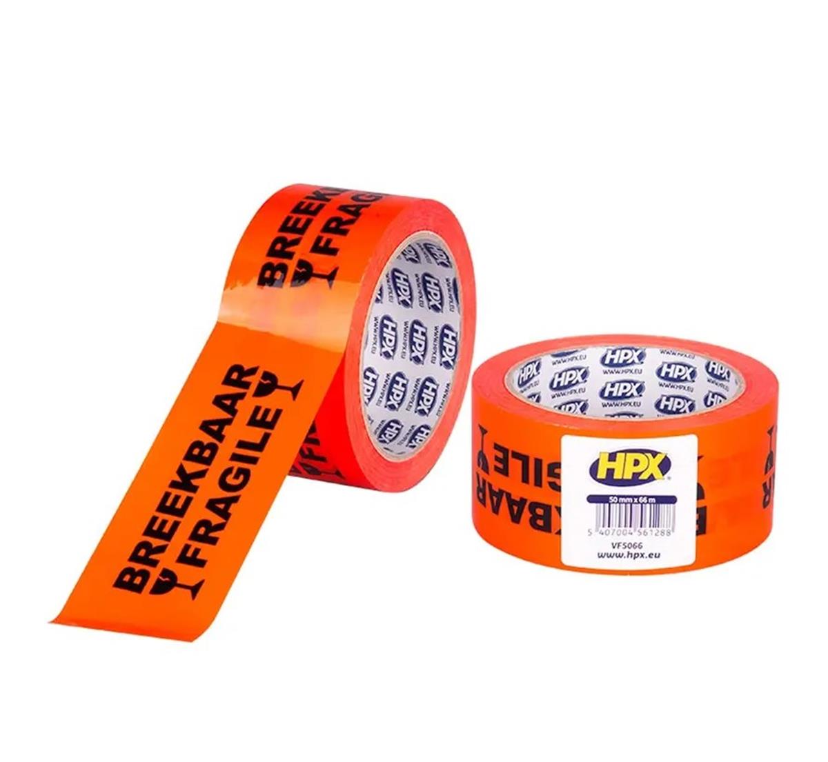 HPX - Verpakkingstape - Breekbaar Fragile - 50mm x 66m