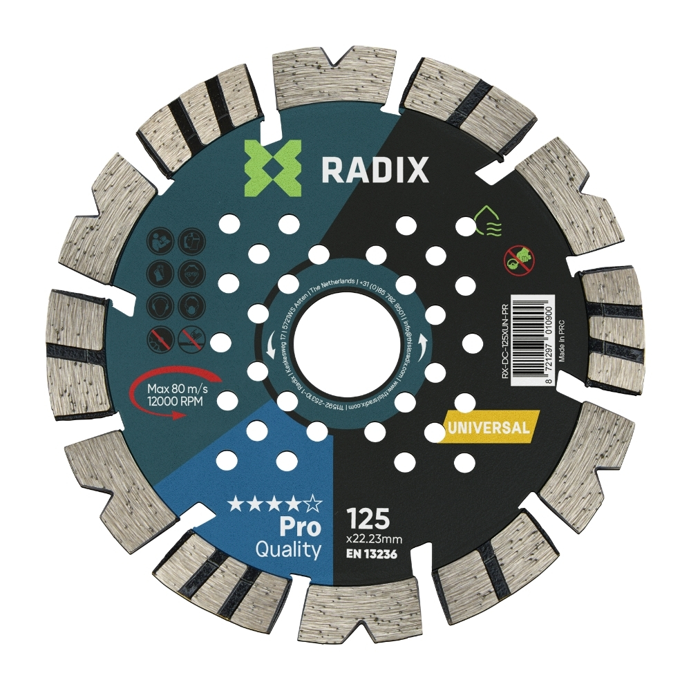 Radix - Universele diamantschijf - 125 x 22,23 mm - Pro Radix - Universele diamantschijf - 125 x 22,23 mm - Pro
