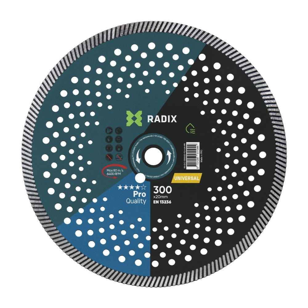 Radix - Universele diamantschijf - 300 x 20 mm - Turbo - Pro Radix - Universele diamantschijf - 300 x 20 mm - Turbo - Pro