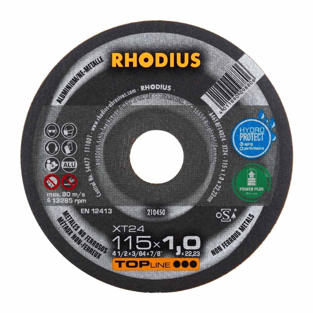Rhodius - Doorslijpschijf voor aluminium - Premium - 115 x 1,0 x 22,23 mm - XT24 Rhodius - Doorslijpschijf voor aluminium - Premium - 115 x 1,0 x 22,23 mm - XT24