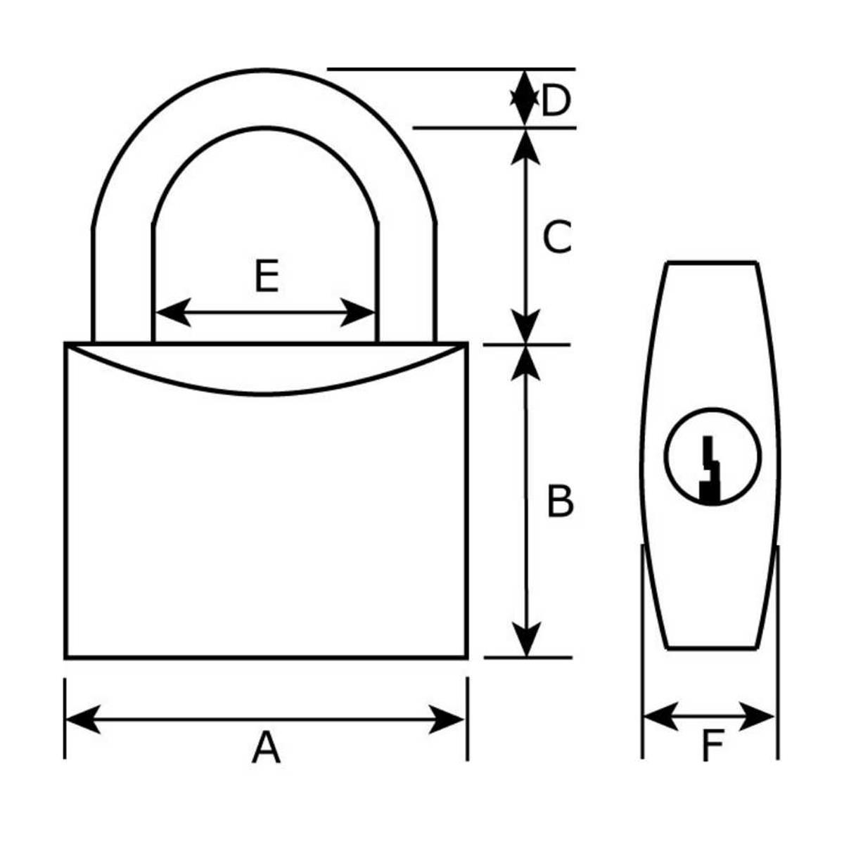 Cilinderhangslot - DX - 50mm - Verschillend sluitend - Dubbel vergrendeld Cilinderhangslot - DX - 50mm - Verschillend sluitend - Dubbel vergrendeld