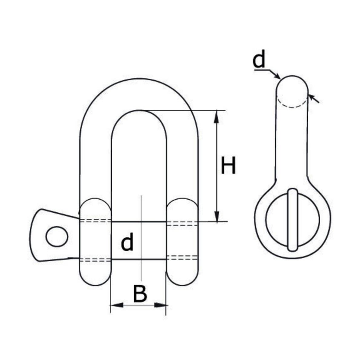 D-sluiting - Handelsuitvoering - 10mm - Verzinkt D-sluiting - Handelsuitvoering - 10mm - Verzinkt
