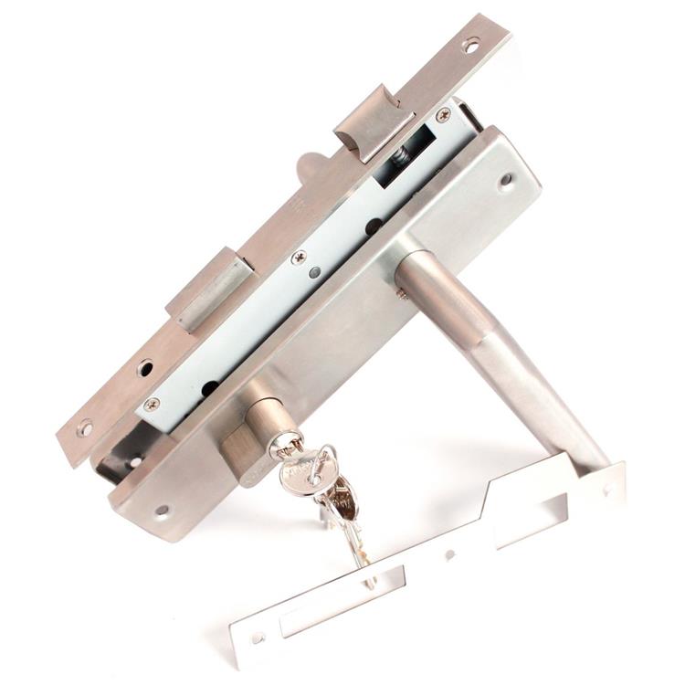 Deurslot set - Schild recht - Doornmaat 45mm - PC 85mm - RVS