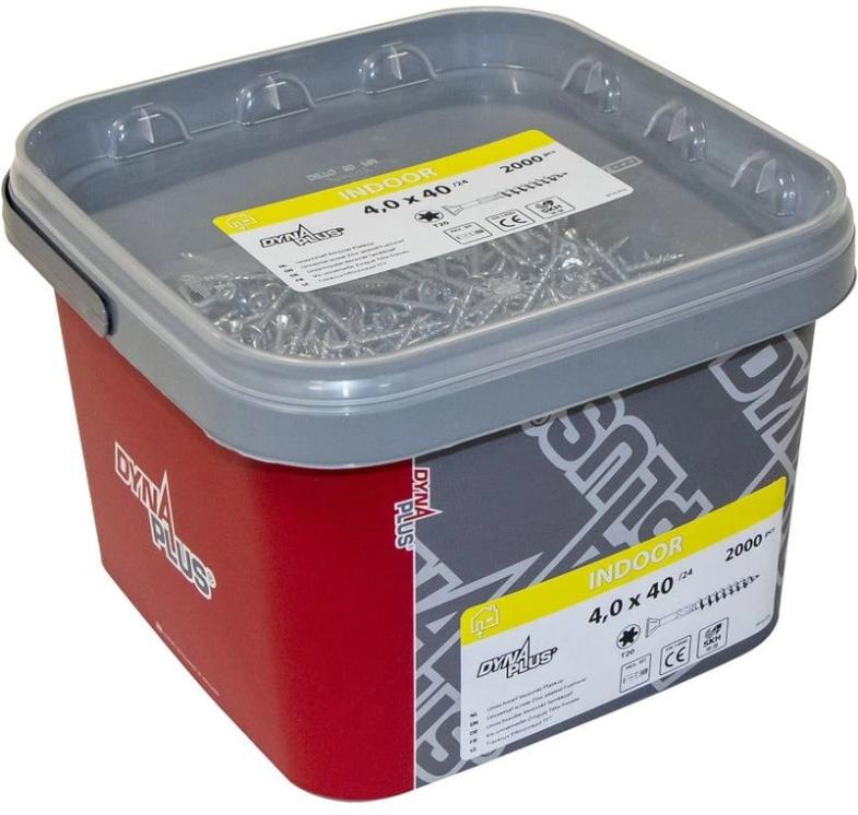 Dynaplus - Unischroeven - Torx 20 platkop - 4 x 40mm/24 - Verzinkt (2000 stuks)