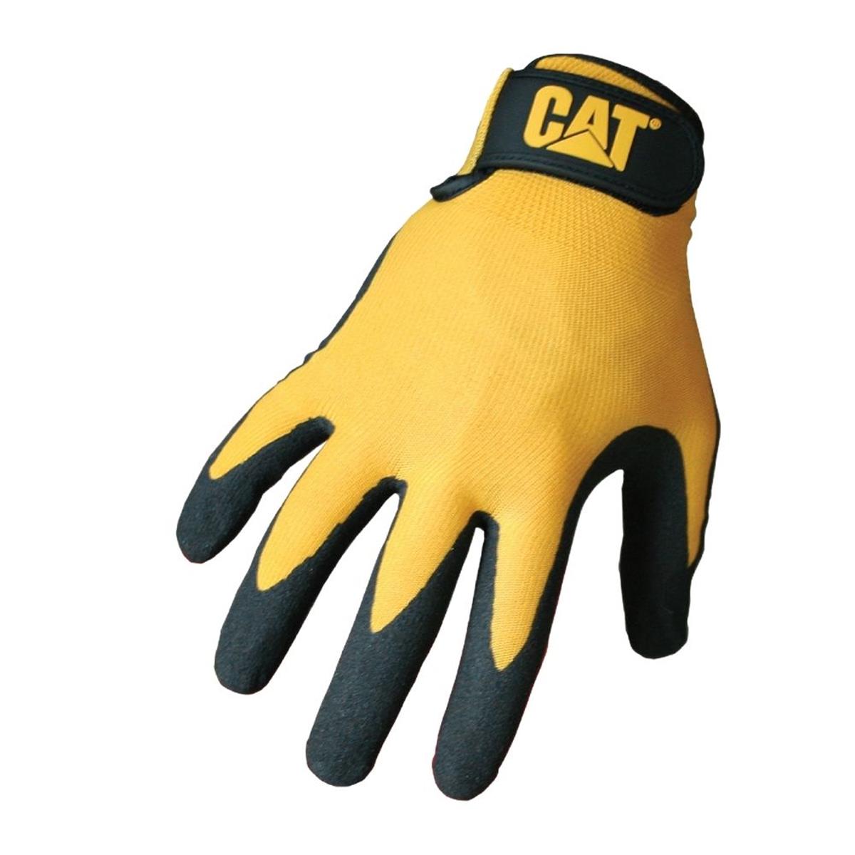 CAT - Gele Nylon Nitril Gecoate Handschoenen - Verstelbare Polsband - Maat XL CAT - Gele Nylon Nitril Gecoate Handschoenen - Verstelbare Polsband - Maat XL