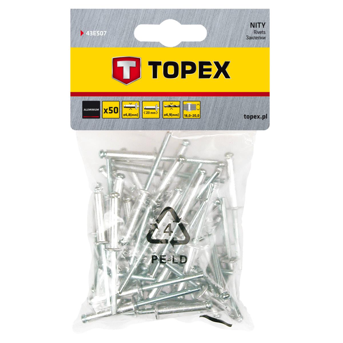 Topex - Popnagels - 4,8 x 18mm (50 stuks)