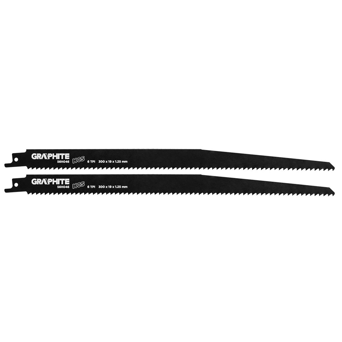 GRAPHITE - Reciprozaagblad - 6 TPI - 300x19x1,25mm (2 stuks)