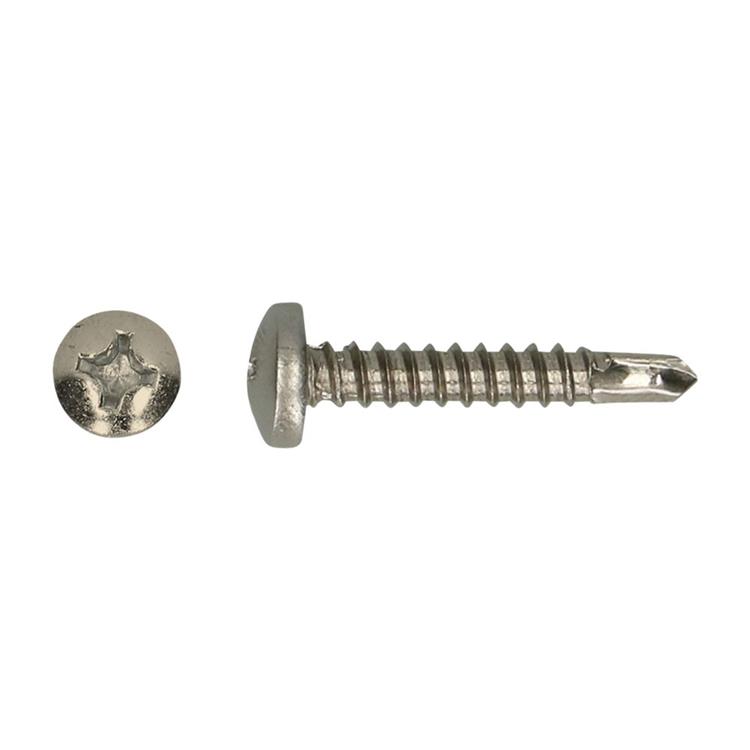 Zelfborende Plaatschroeven - Phillips 2 Cilinderkop - 3,5 x 16mm - Voldraad - RVS (200 stuks)