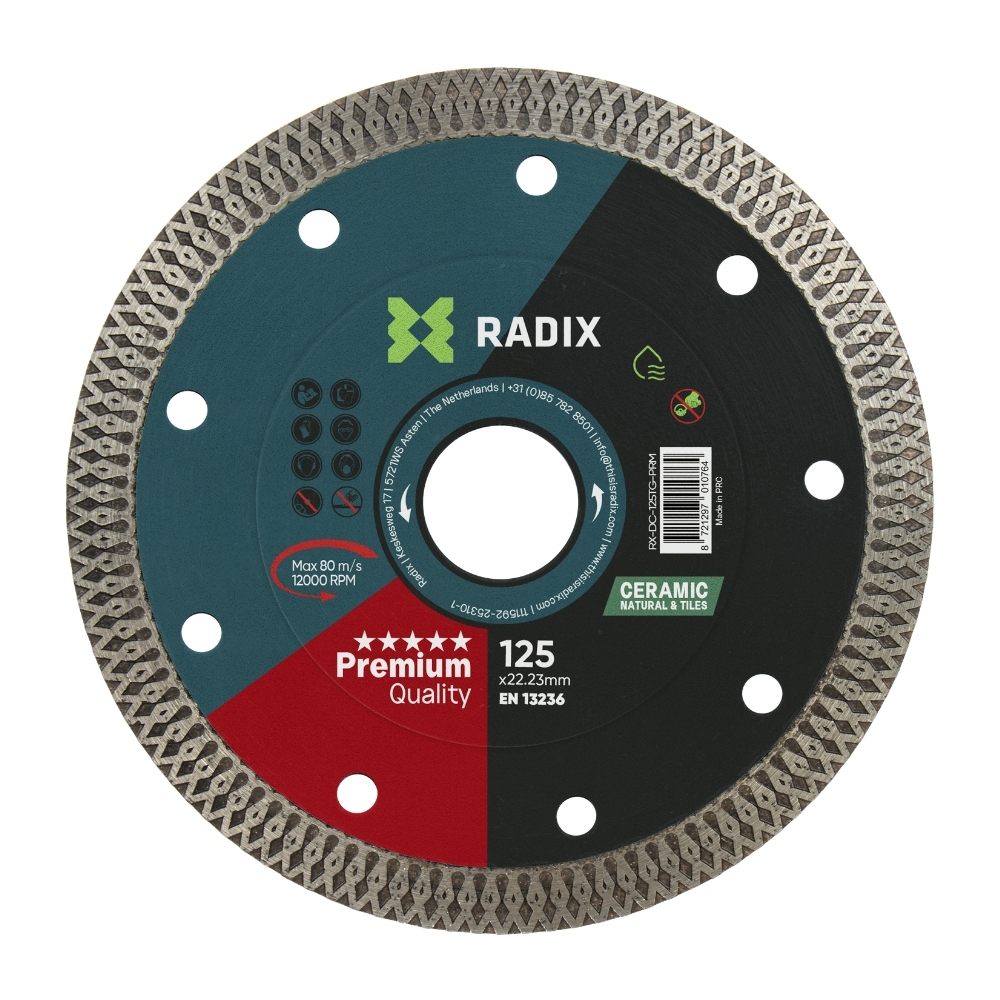 Radix - Diamantschijf voor tegels - 125 x 22,23 mm - Premium