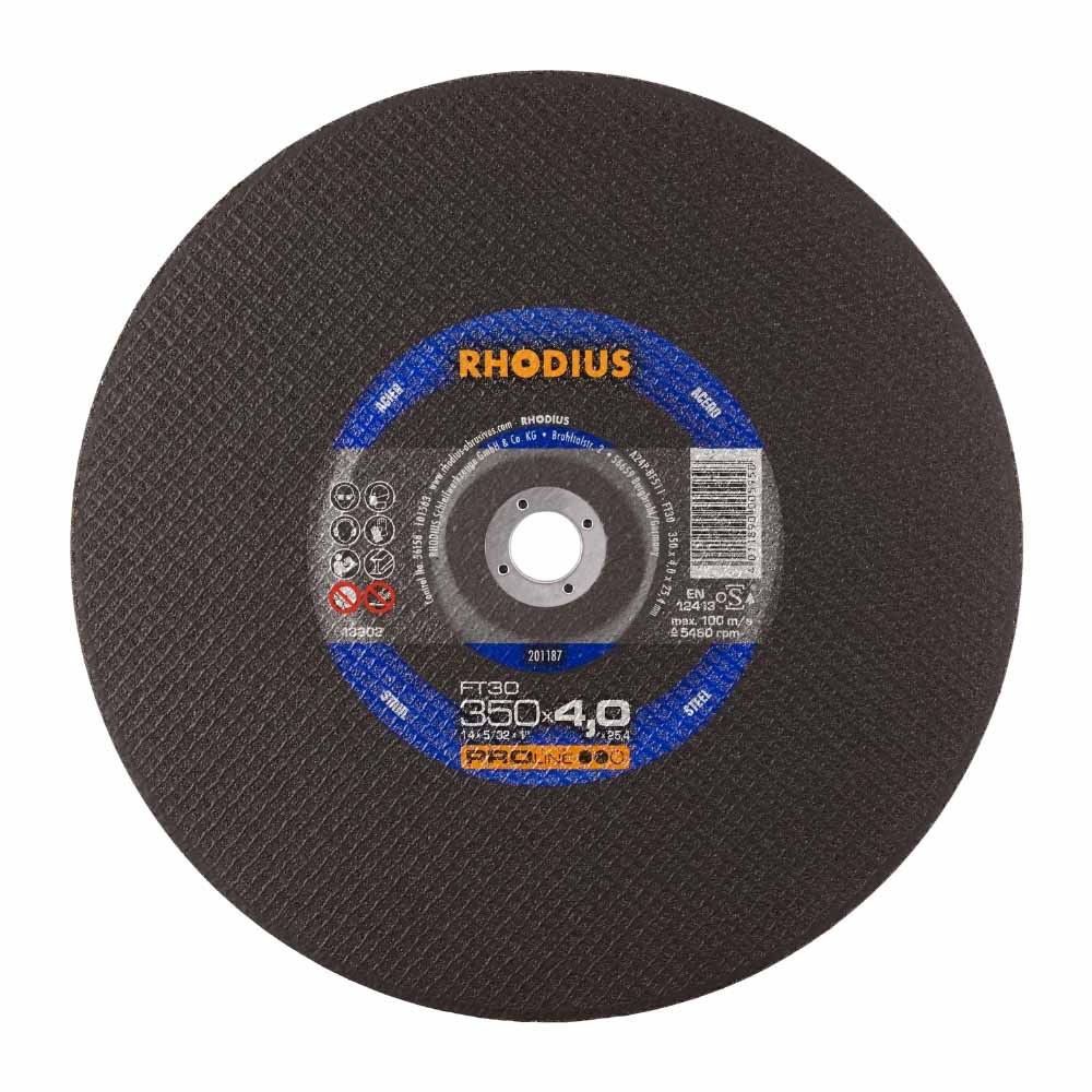 Rhodius - Doorslijpschijf voor metaal - Pro - 350 x 4,0 x 25,4 mm - FT30 Rhodius - Doorslijpschijf voor metaal - Pro - 350 x 4,0 x 25,4 mm - FT30