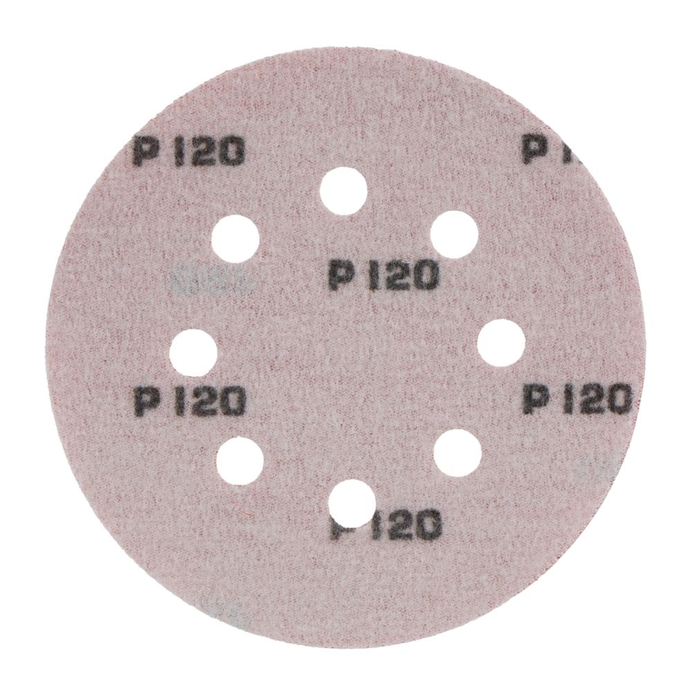 Radix - Schuurschijf - Pro - Klittenband 125 mm - P120 – 8 stofgaten (50 stuks)