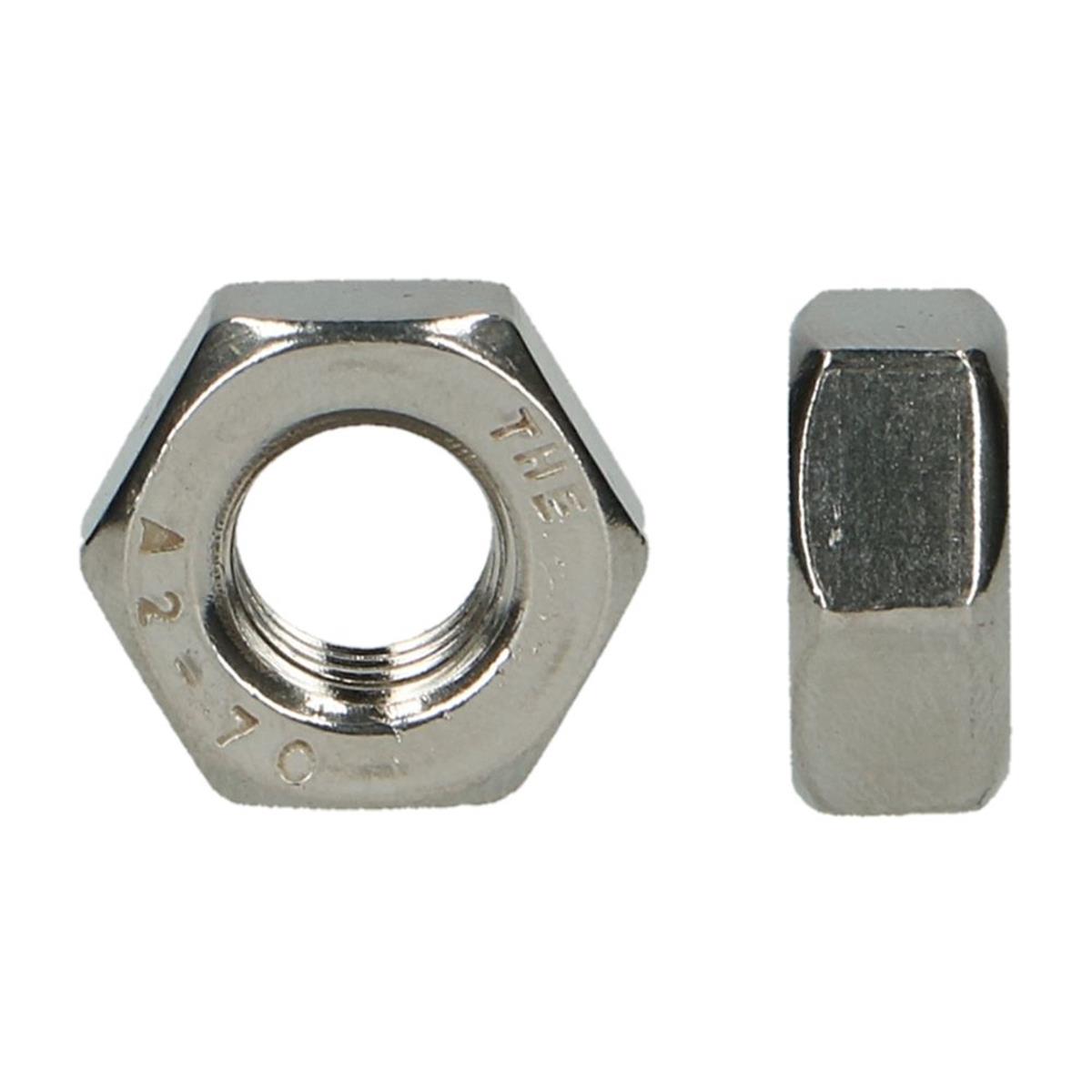 Zeskantmoer - M10 - A2-70 Gecoat - RVS (200 stuks)
