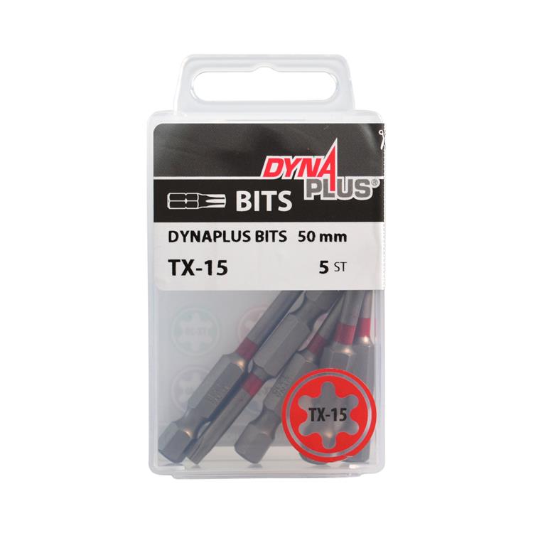 Dynaplus - Schroefbit - Torx 15 - 50mm - Rood (5 stuks)
