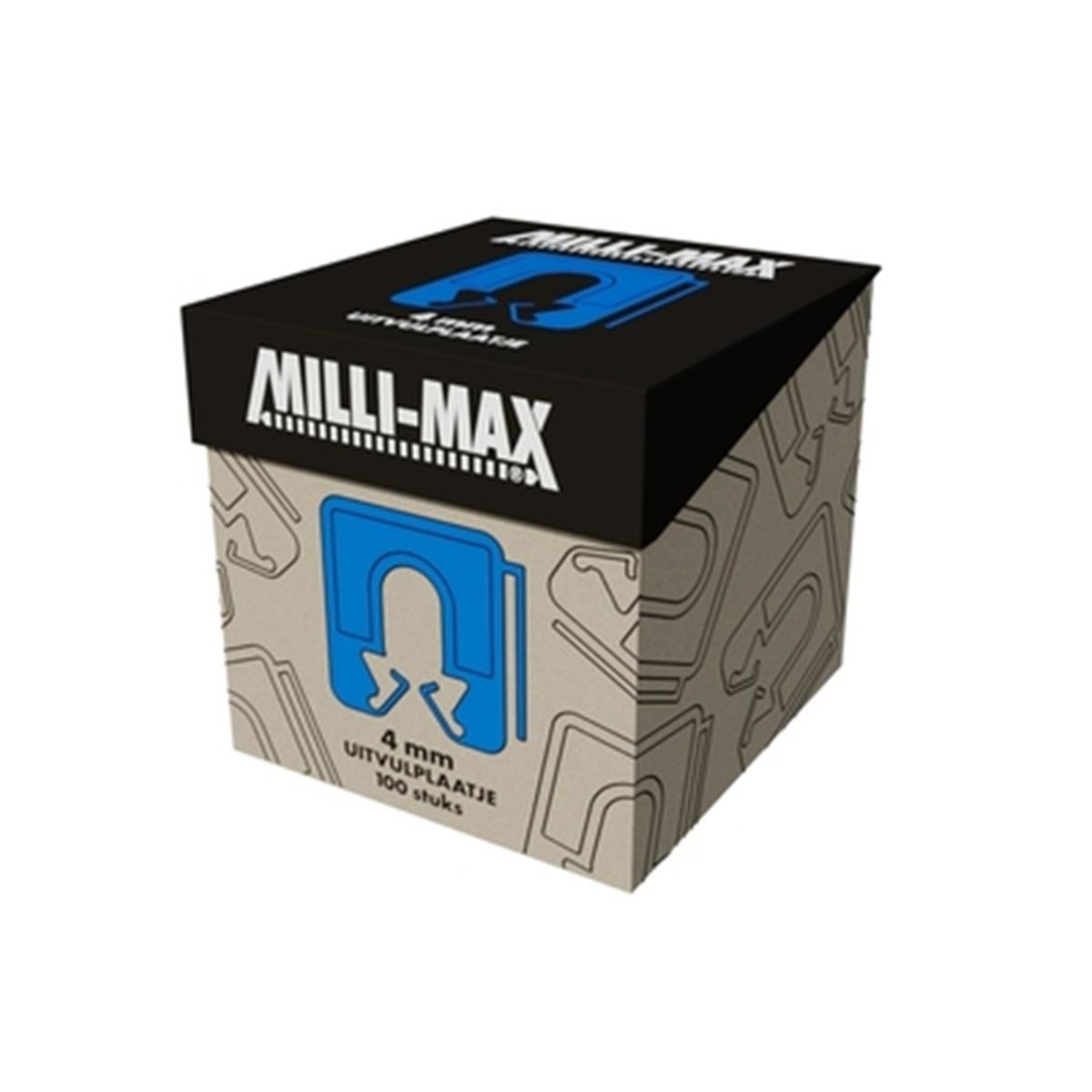 Milli-Max - Uitvulplaatje 4mm - Blauw (100 stuks) Milli-Max - Uitvulplaatje 4mm - Blauw (100 stuks)