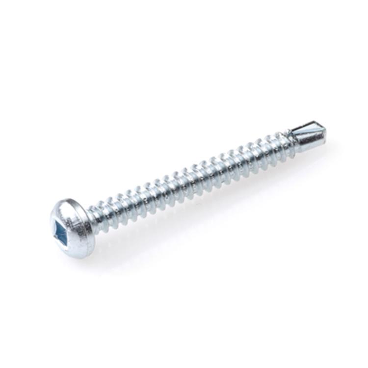 Zelfborende Plaatschroeven - Squaredrive Cilinderkop - 4,8 x 25mm N-SQ - Voldraad - Verzinkt (200 stuks)