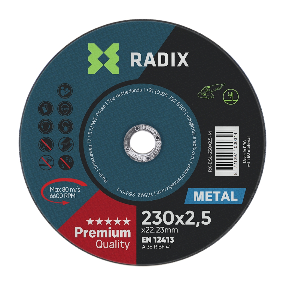 Radix - Doorslijpschijf - Metaal - 230 x 2,5 x 22,23 mm - Premium Radix - Doorslijpschijf - Metaal - 230 x 2,5 x 22,23 mm - Premium