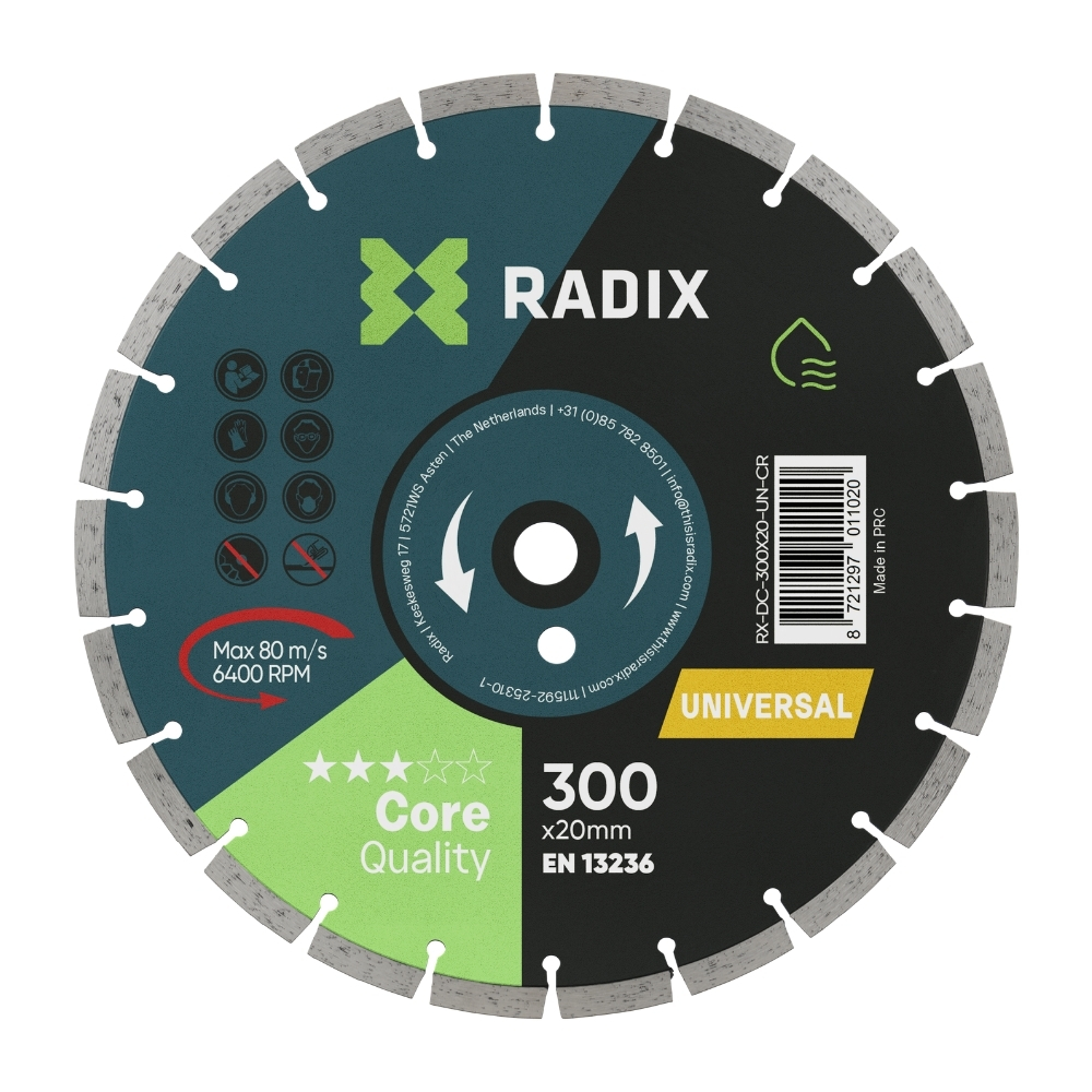 Radix - Universele diamantschijf - 300 x 20 mm - core