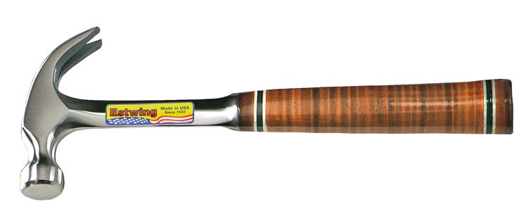 ESTWING Klauwhamer gebogen met LEDEREN greep 560 gram