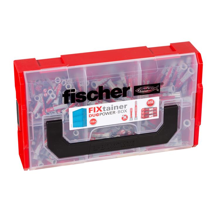 Fischer - FIXtainer - DuoPower - Kort en lang plug - Box (210-delig) Fischer - FIXtainer - DuoPower - Kort en lang plug - Box (210-delig)
