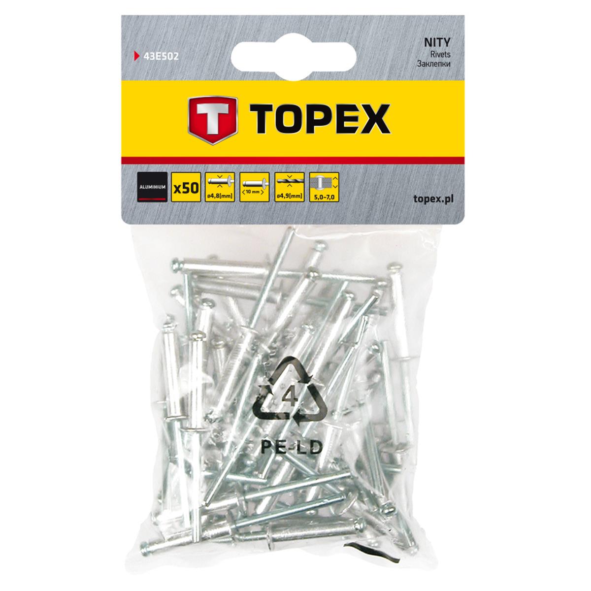 Topex - Popnagels - 4,8 x 10mm (50 stuks)