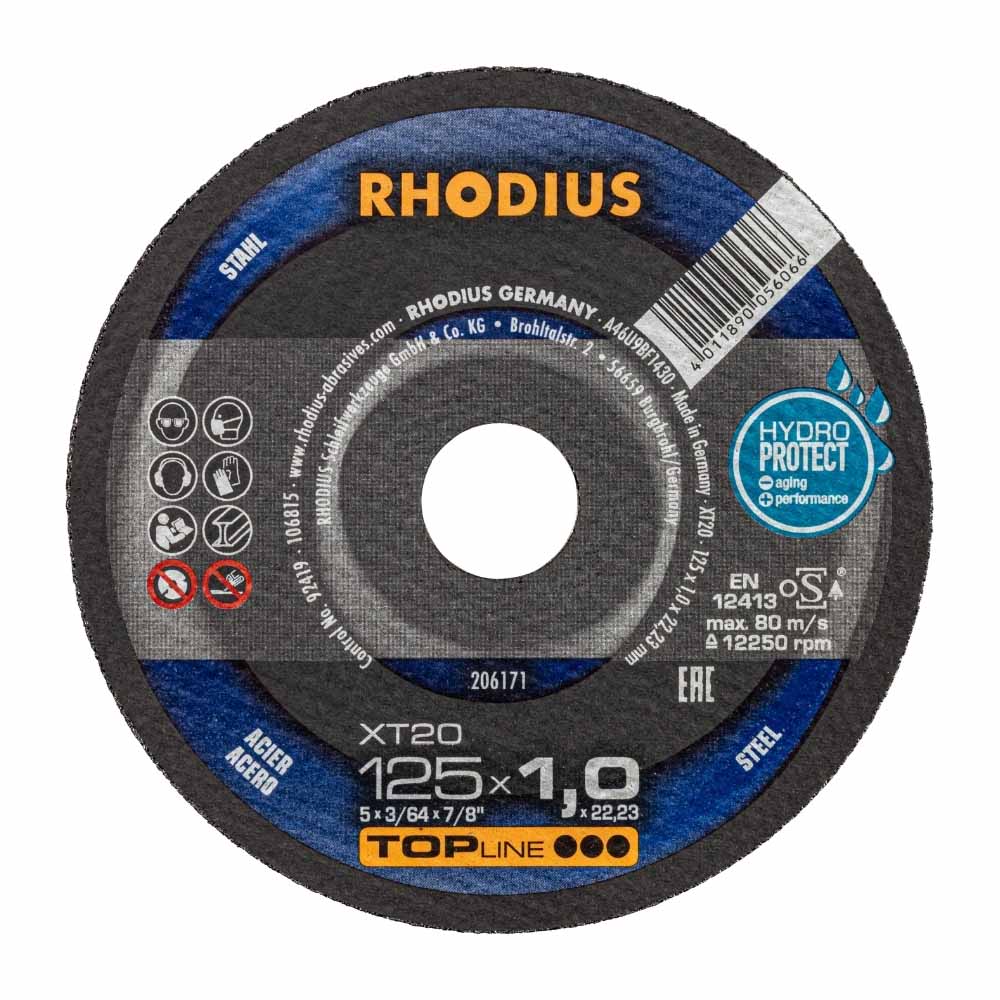 Rhodius - Doorslijpschijf voor metaal - Premium - 125 x 1,0 x 22,23 mm - XT20 Rhodius - Doorslijpschijf voor metaal - Premium - 125 x 1,0 x 22,23 mm - XT20