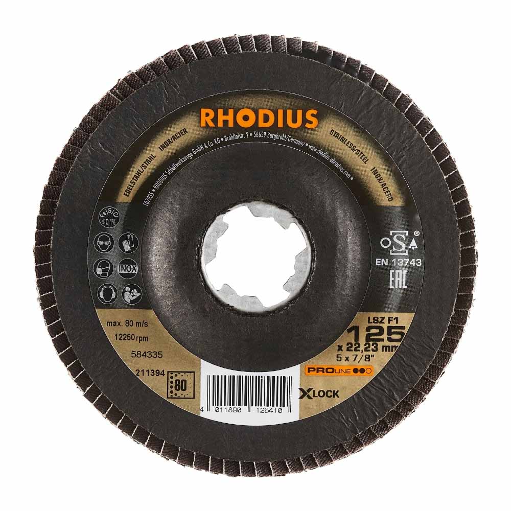 Rhodius - Lamellenschijf - Pro - 125 mm - K80 - X-Lock LSZ F1