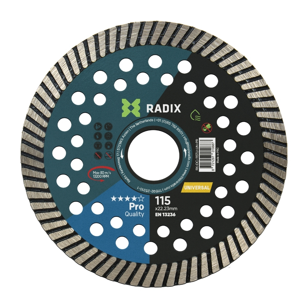 Radix - Universele diamantschijf - 115 x 22,23 mm - Turbo - Pro