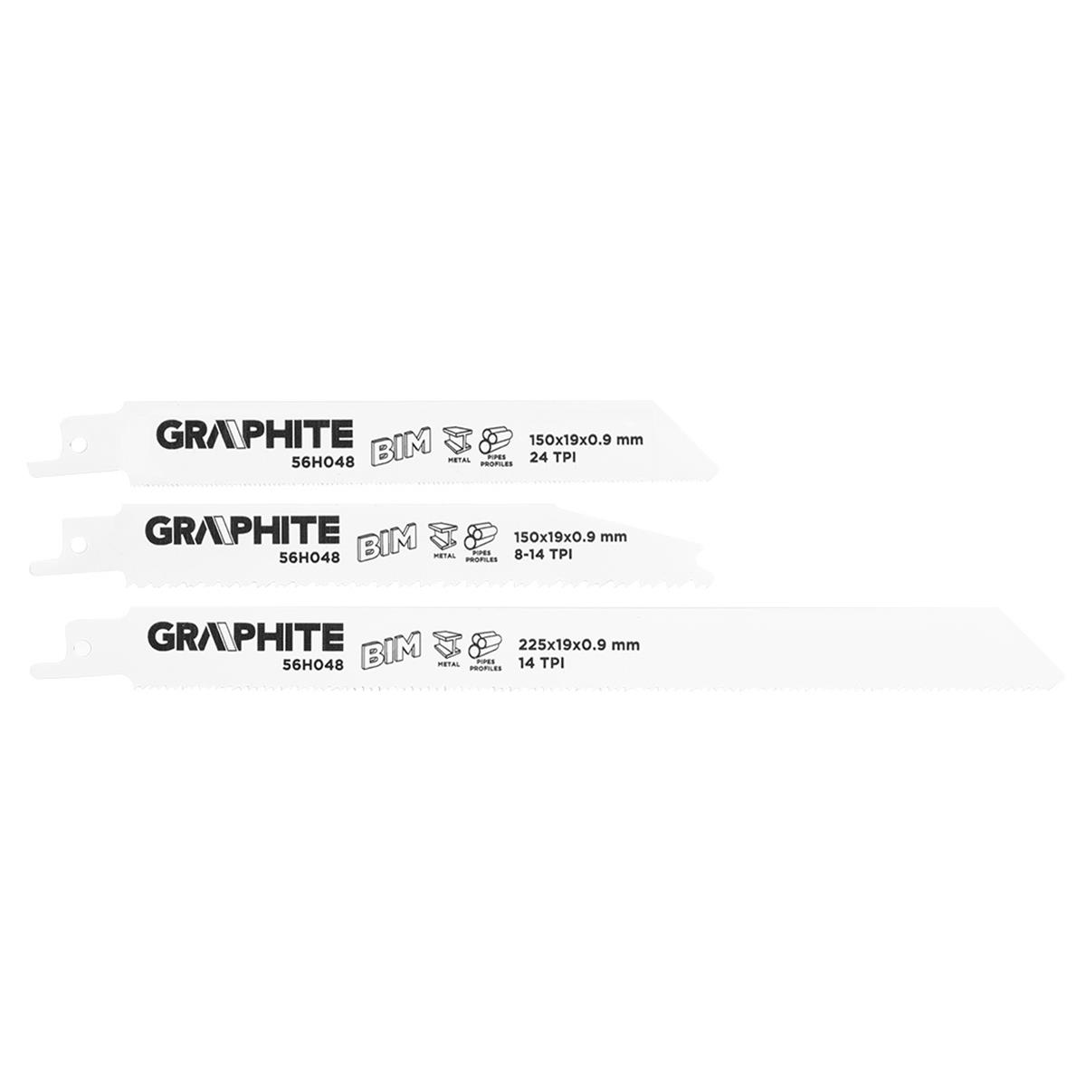 Graphite - Reciprozaagbladenset - Voor hout/metaal (3 stuks)