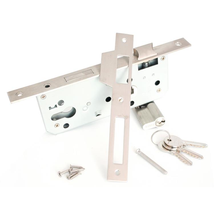 Deurslot - Doornmaat 45mm - PC 85mm - Sluitplaat RVS