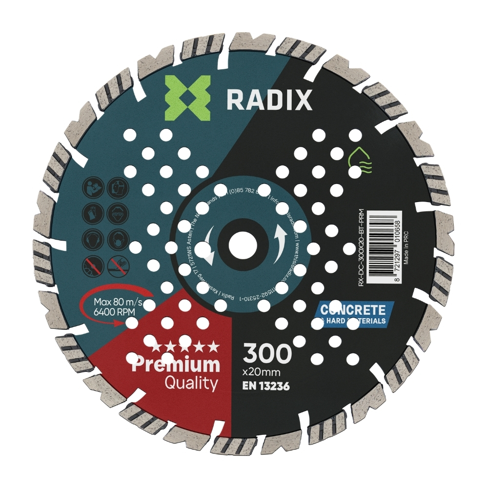 Radix - Diamantschijf voor beton - 300 x 20 mm - Premium